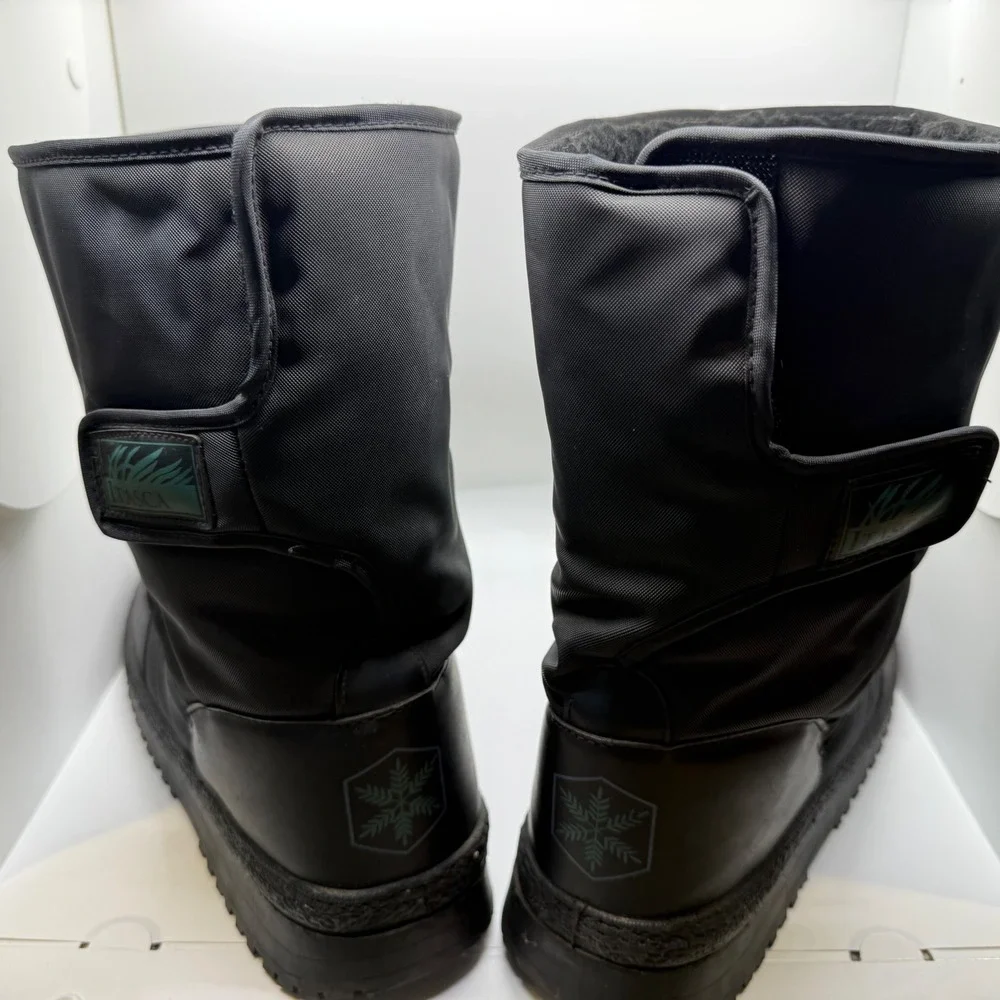 Itasca Mens Black Nylon Quilted Winter Snow Boots 4050 Sz 11-12 Insulated Rugged